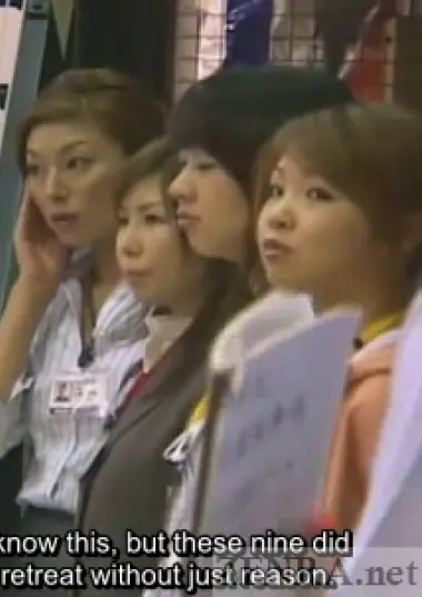 Japanese female employees assemble