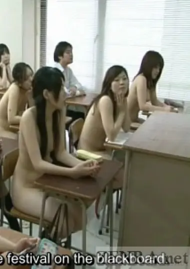 Japanese nudist schoolgirls in class