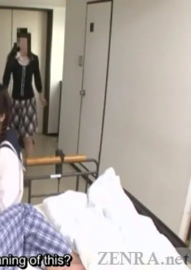 Schoolgirl in Japanese hospital private room